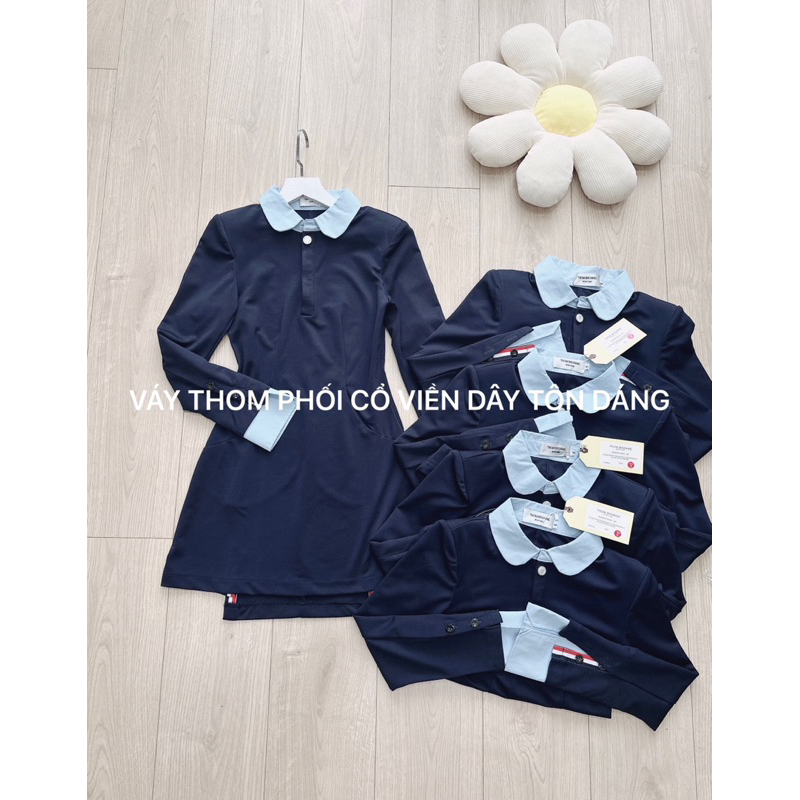 ☘️ VÁY PHỐI THOM BROWNE CỔ SEN HAI TÀ