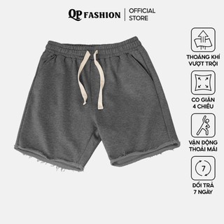  Quần Short Nam Cao Cấp Thun da cá Cotton Xám QP cao Cấp Quần Đùi Nam Thể Thao Năng Động Chất Mát - QP Fashion 