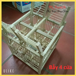 Lồng bẫy khuyên 4 cửa bằng tre 95_ture2k, bẫy khuyên hút mật 4 mặt tự động siêu nhạy