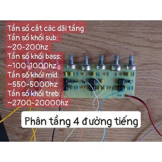 Mạch phân tầng chủ động 4 đường tiếng mono cho ra loa Sub - bass - mid - treb cho loa DIY - Mono active crossover 4-way