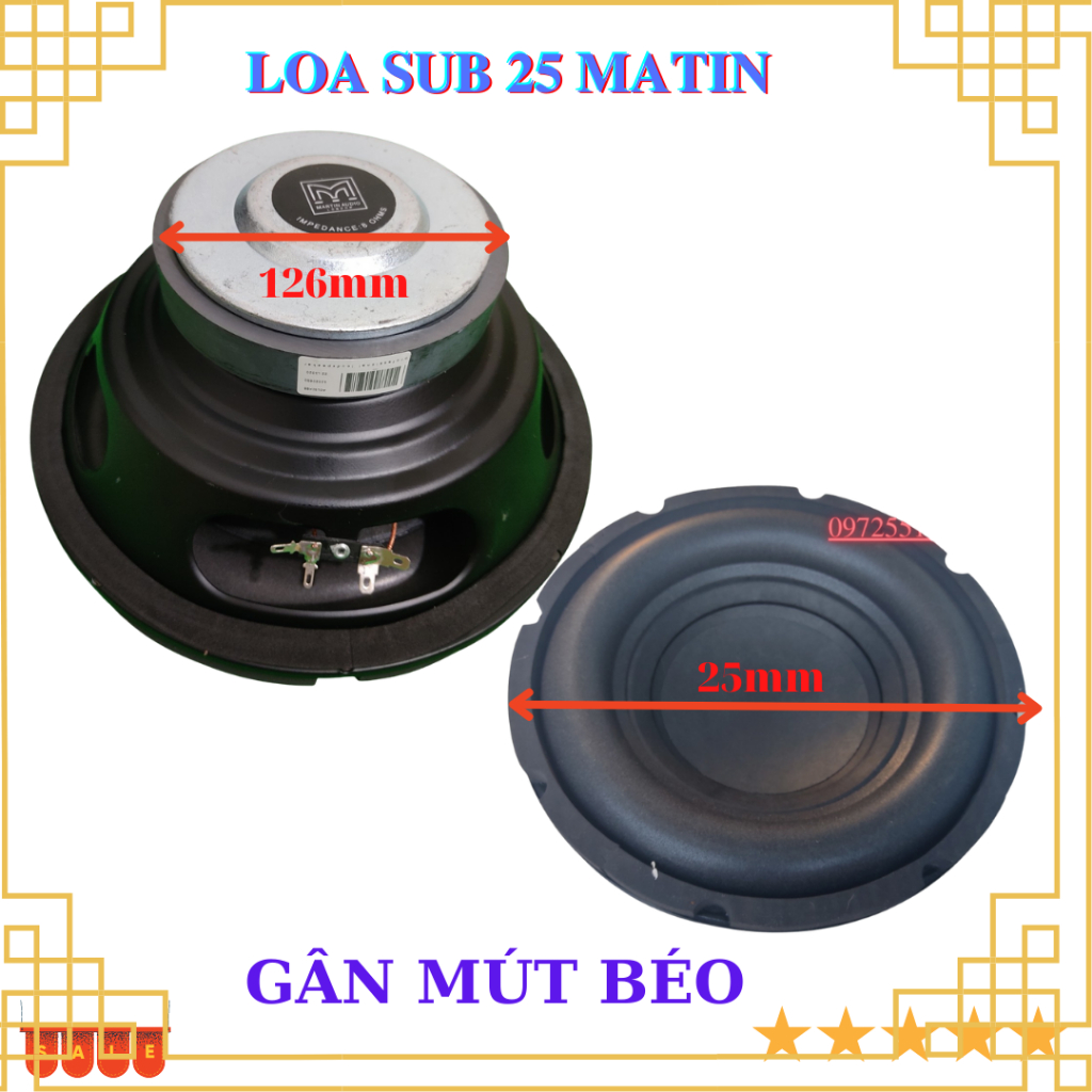 Loa sub 25 martin gân béo công suất 300W bas trầm cực sâu giá 1 loa