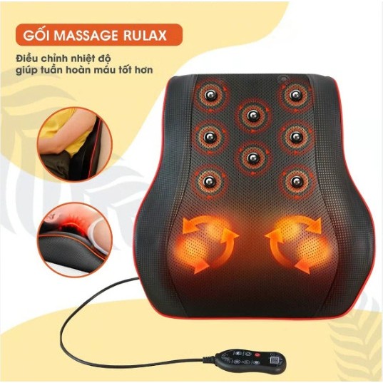 Gối Massage Cổ Vai Gáy  20 Bi Thế Hệ Mới, Máy Massage Hồng Ngoại  2023 Cao Cấp Nguyên Hộp