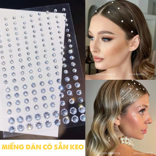 Đá đính tóc makeup, hạt dán trang điểm lấp lánh có sẵn keo
