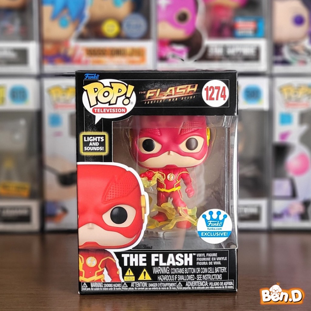 Mô hình nhân vật chính hãng Funko Pop: The Flash Lights and Sounds #1274, tem Funko Exclusive