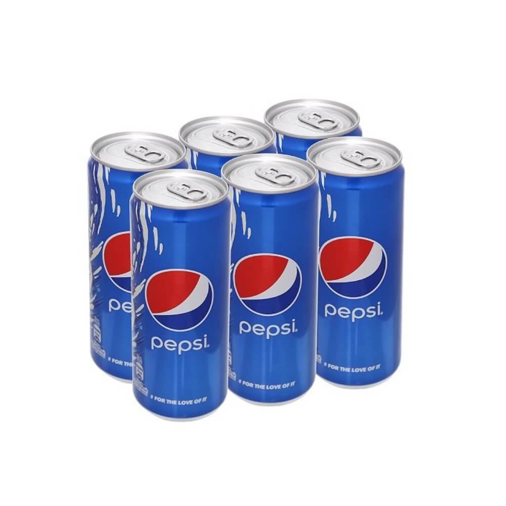 Lốc 6 lon nước ngọt có ga pepsi
