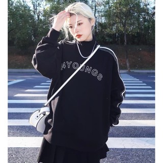 Áo Sweater Nỉ Cổ Tròn 54Young Màu Đen Form Rộng Ulzzang