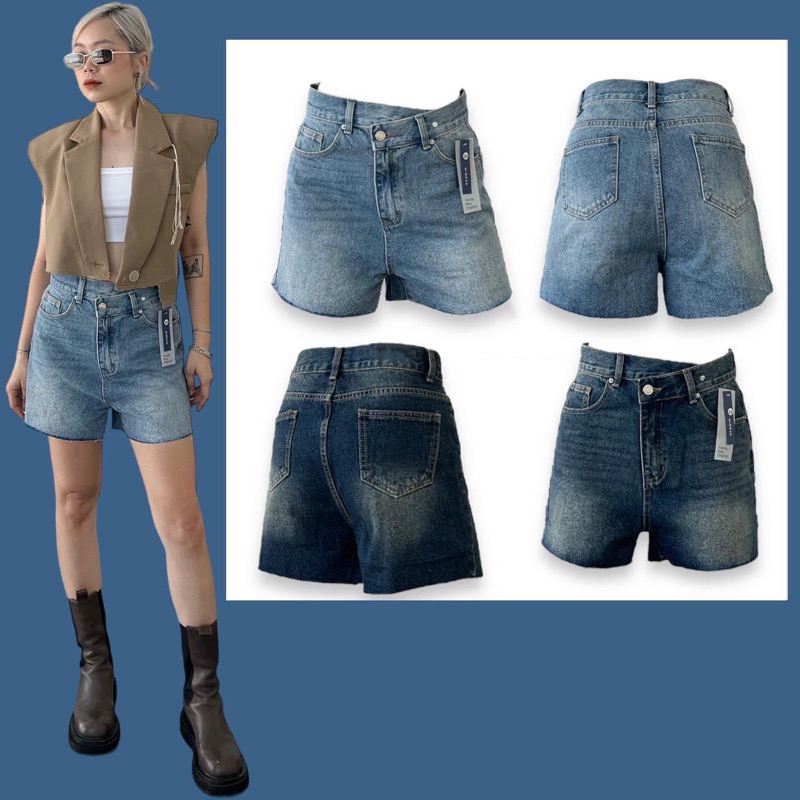 Quần Short Jean Biker Ngố Ống Suông Xuất Chuẩn [ ẢNH THẬT ]