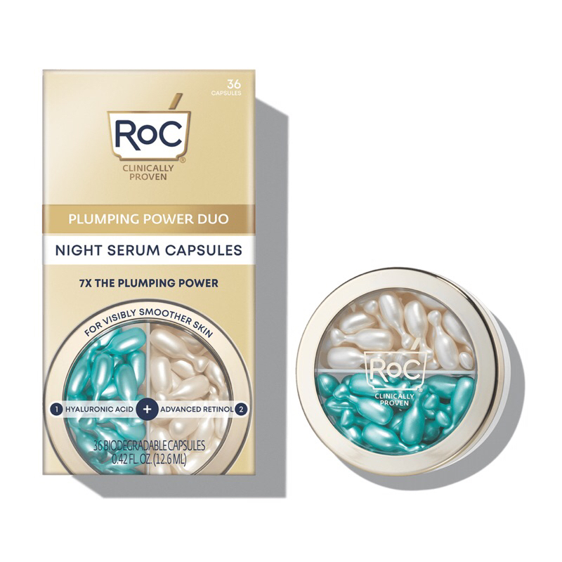 Tinh chất dưỡng da căng mọng Roc Skincare Plumping Power Duo Night Serum Capsules