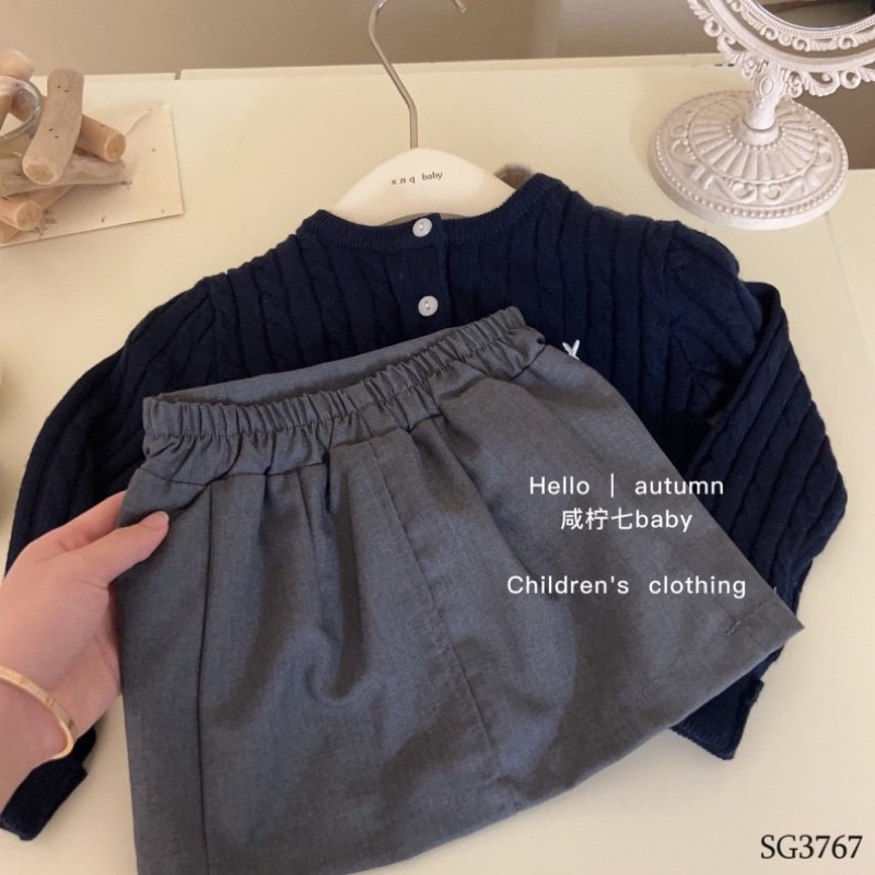 SET ÁO LEN MIX CHÂN VÁY BÉ GÁI