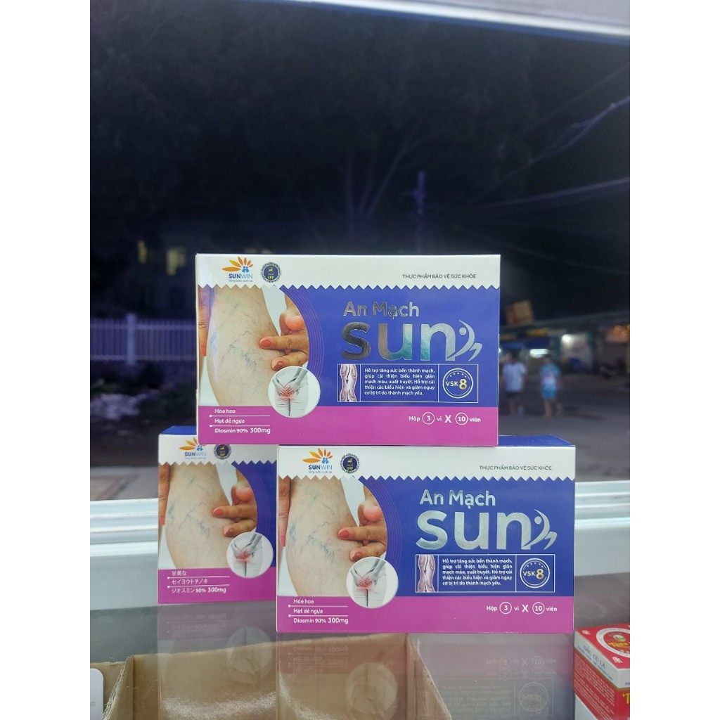 AN MẠCH SUN Viên uống hỗ trợ sức bềnh thành mạch, giảm nguy cơ trĩ