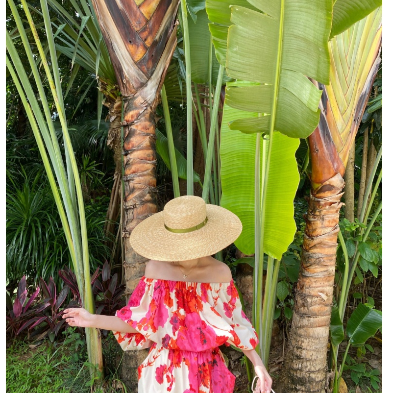 Váy maxi trễ vai hoạ tiết tông hồng sang chảnh - MS176