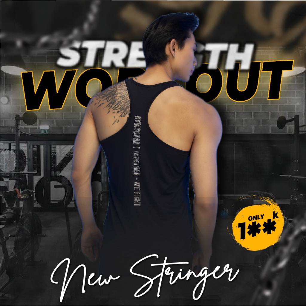 Áo Tanktop mè cutting Gymsquad áo thun ba lỗ tanktop basic nam vải mè kiểu dáng tanktop thể thao co dãn 2 chiều