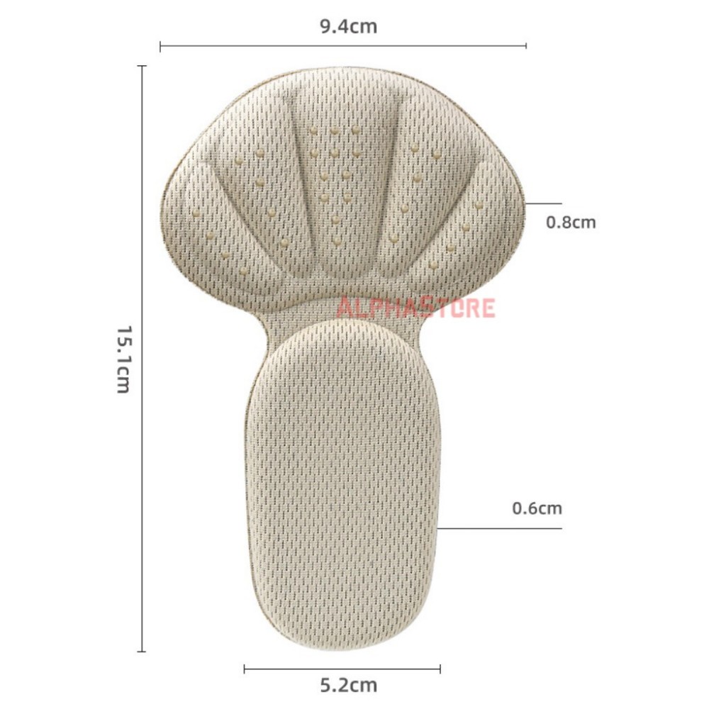 Lót Dán Lưng Gót Cánh Sen 2-Trong-1 Chống Nhấc Gót, Giảm Size Giày Sneaker, Giầy Thể Thao, Giày Da, Cao Gót  - Dầy 0.7cm