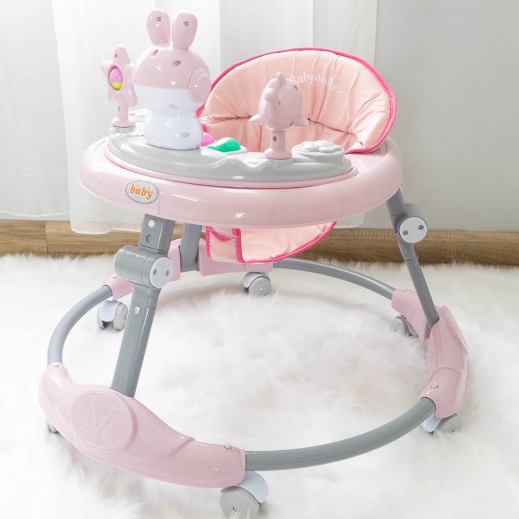 XE TRÒN TẬP ĐI CON THỎ CÓ NHẠC, CÓ TAY CẦM,LÓT CHÂN,BÀN ĂN DẶM XX