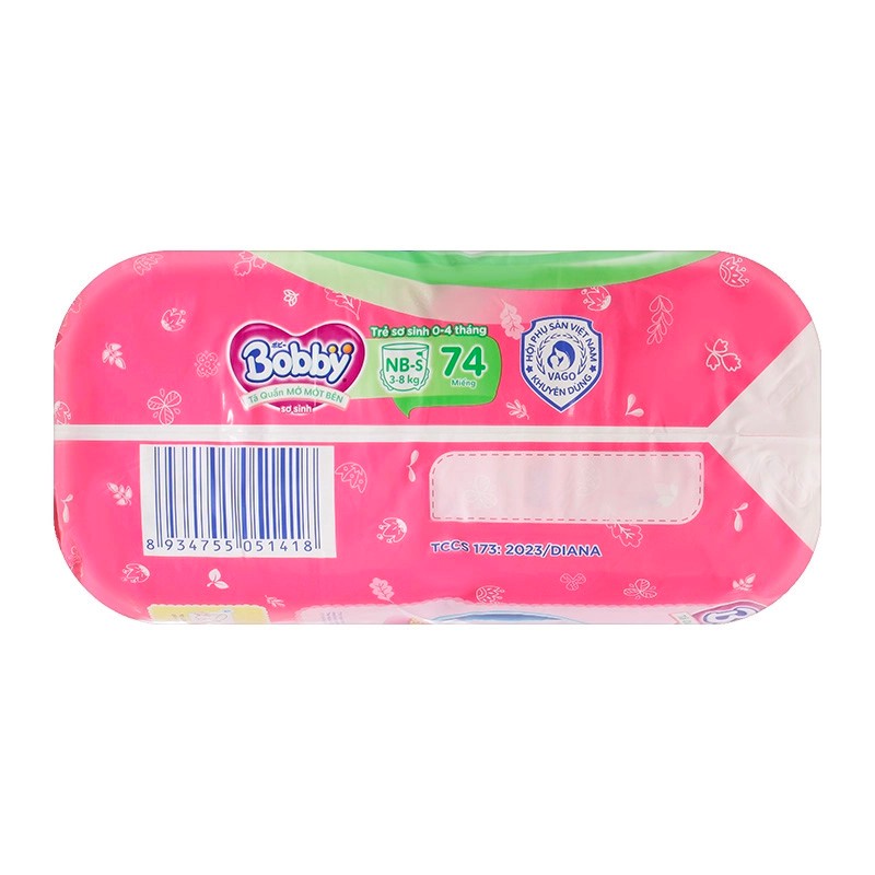 Tã/bỉm quần BOBBY SƠ SINH Mở Một Bên Đầu Tiên Trên Thế Giới thiết kế riêng dễ mặc size NB,S 6-10