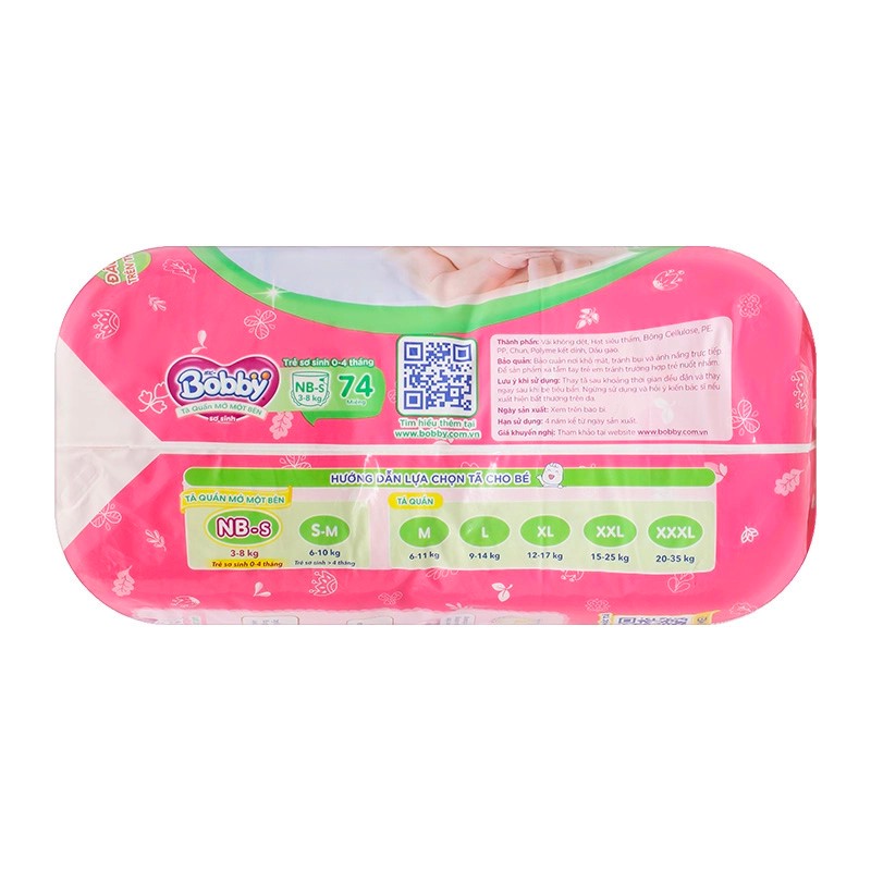 Tã/bỉm quần BOBBY SƠ SINH Mở Một Bên Đầu Tiên Trên Thế Giới thiết kế riêng dễ mặc size NB,S 6-10