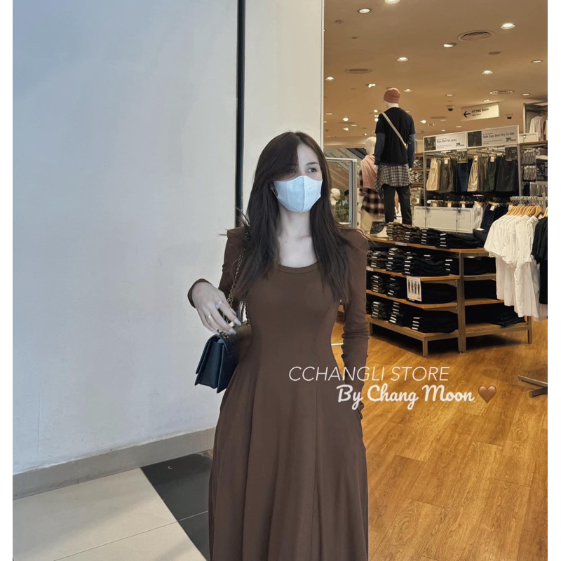 VÁY TĂM XOÈ MIDI MÀU NÂU