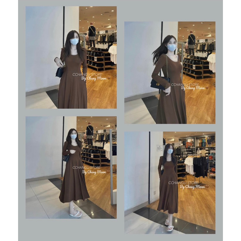 VÁY TĂM XOÈ MIDI MÀU NÂU