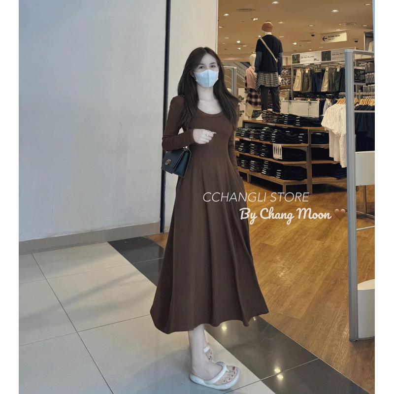 VÁY TĂM XOÈ MIDI MÀU NÂU