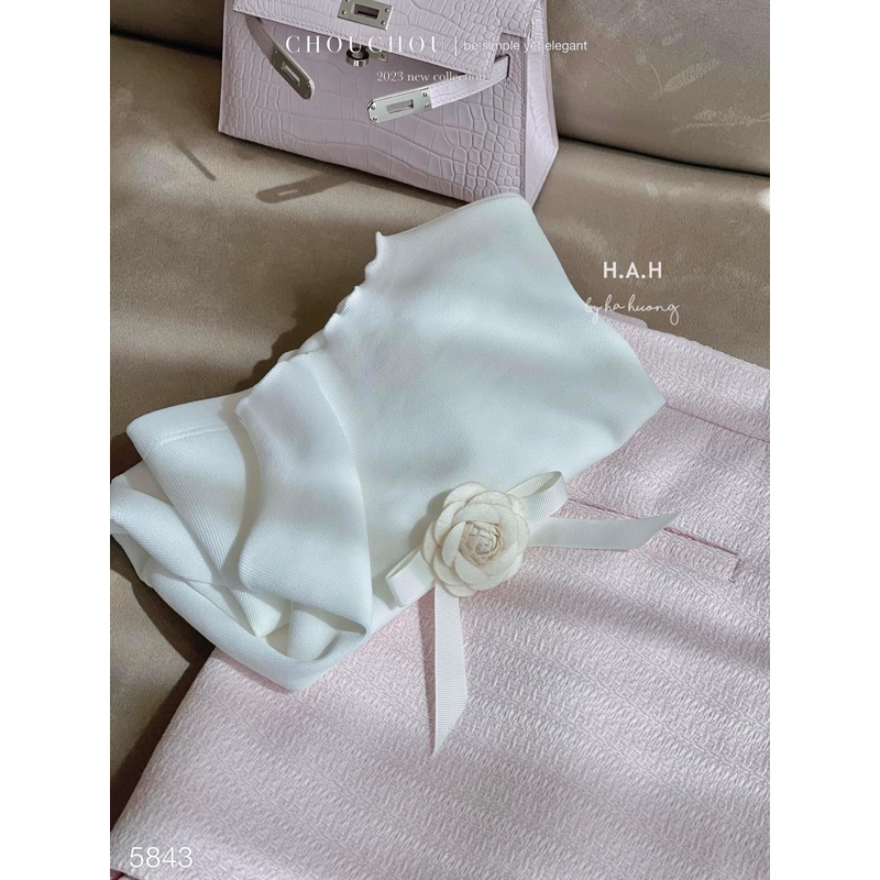 SET ÁO HOA TRÀ SÁT NÁCH MIX CHÂN VÁY DẠ SIÊU XINH