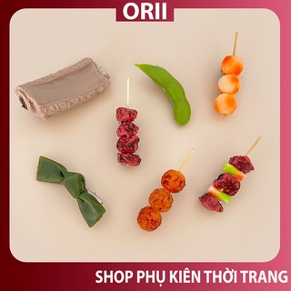 Kẹp tóc hình đồ ăn ,kẹp tóc hình xiên bẩn , kẹp tóc thịt ,kẹp mái lolita phong cách hàn quốc dễ thương .