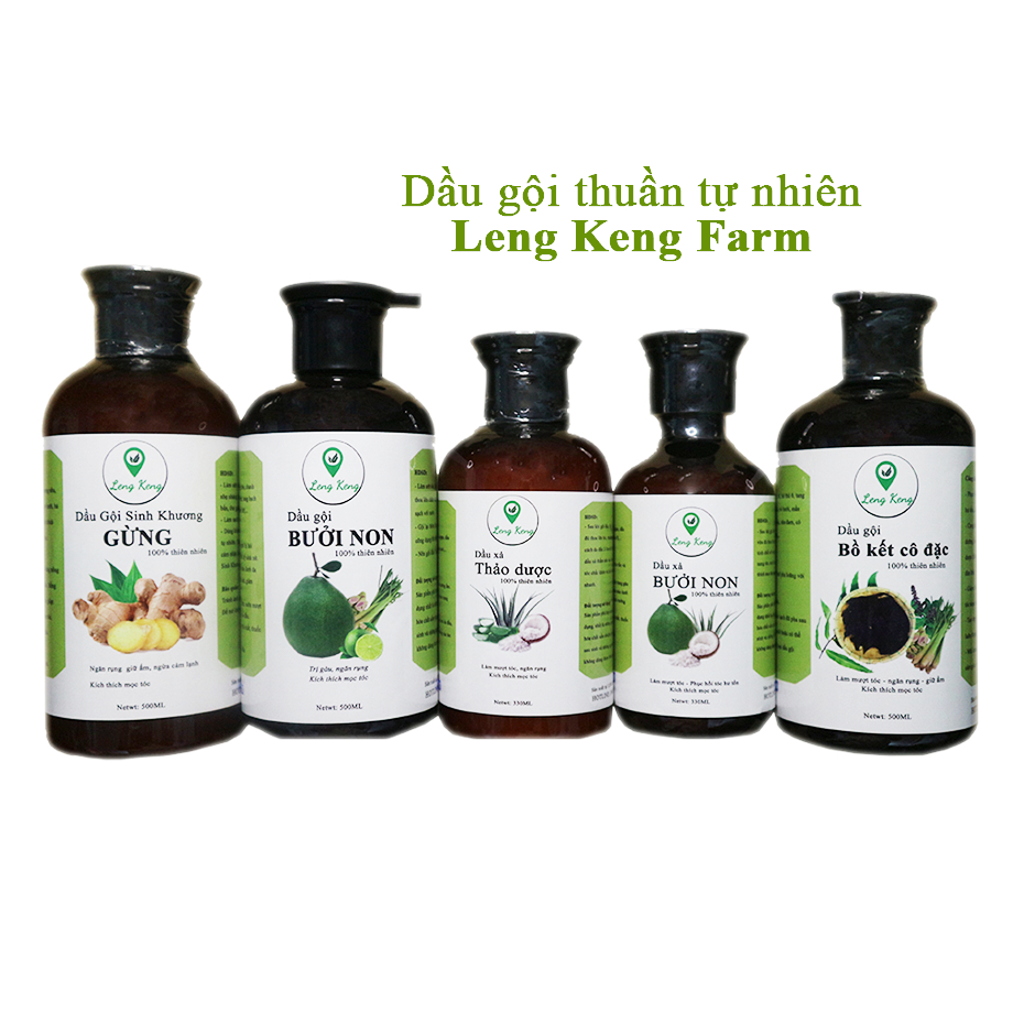 Dầu Gội Bưởi.Bồ Kết.Gừng - Xịt Mọc Tóc Bưởi - Lược Phủ Bạc/Nâu - Handmade 100% Thiên Nhiên