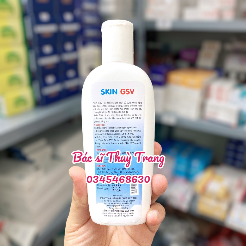 Sữa rửa mặt không chứa xà phòng cho da khô, da nhạy cảm Skin GSV - 200ml