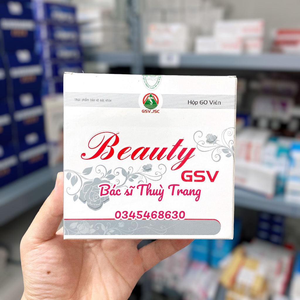 Viên uống bổ sung Collagen, Vitamin hỗ trợ làm đẹp da, giảm lão hoá da BEAUTY GSV - hộp 60 viên