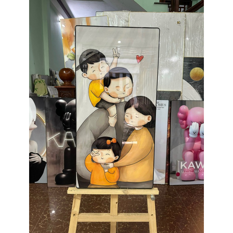 Tranh Treo Tương Tráng Gương Cây Kim Tiền Hưu Tuần Lộc/Treo Phòng Khách Sang Trọng Thu Hút Tài Lộc May Mắn Cho Gia Chủ