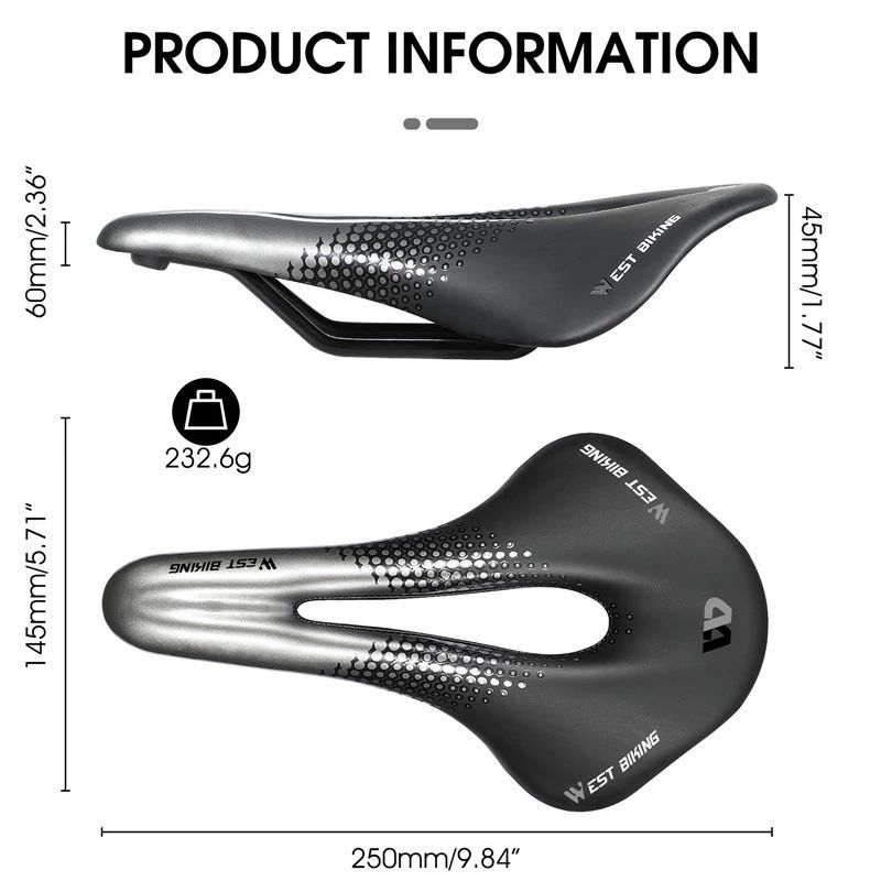 Yên xe đạp thể thao WEST BIKING bọc da pu êm thoáng khí