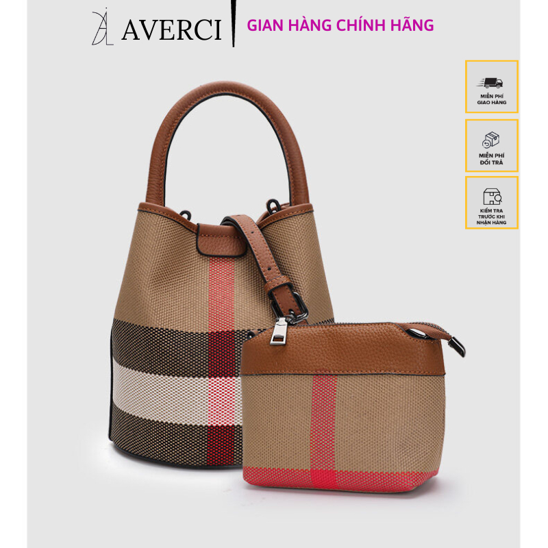 AVERCI Túi Xách Set 2 Chiếc, Túi Hoạ Tiết BBR Kẻ, Túi Xách Nữ Cầm Tay Đeo Chéo Mẫu Mới Mùa Thu 2023 AVC323258