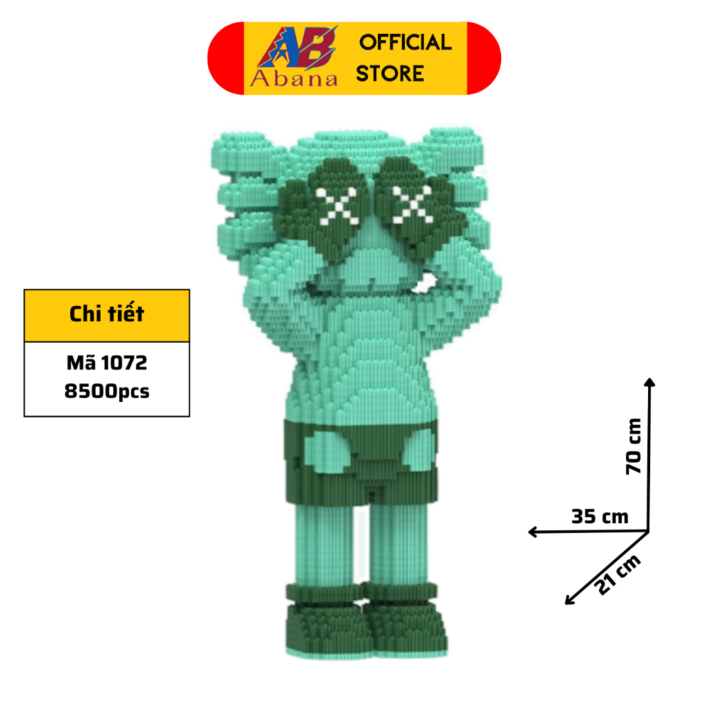 Đồ Chơi LEGO BEARBRICK Khổng Lồ, Mô Hình Lắp Ghép Gấu Bearbrick Thượng Lưu Abana, Giúp Sáng Tạo, Giải Trí, Decor Đẹp