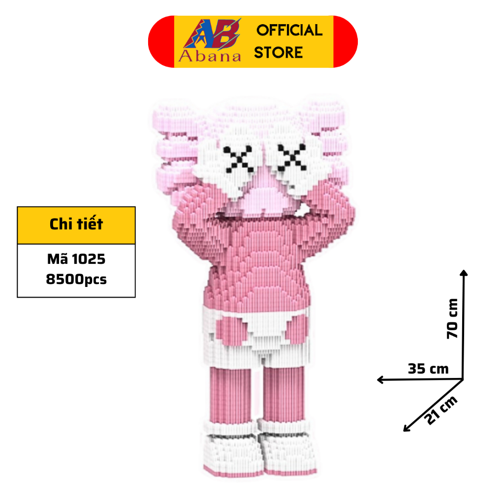 Đồ Chơi LEGO BEARBRICK Khổng Lồ, Mô Hình Lắp Ghép Gấu Bearbrick Thượng Lưu Abana, Giúp Sáng Tạo, Giải Trí, Decor Đẹp