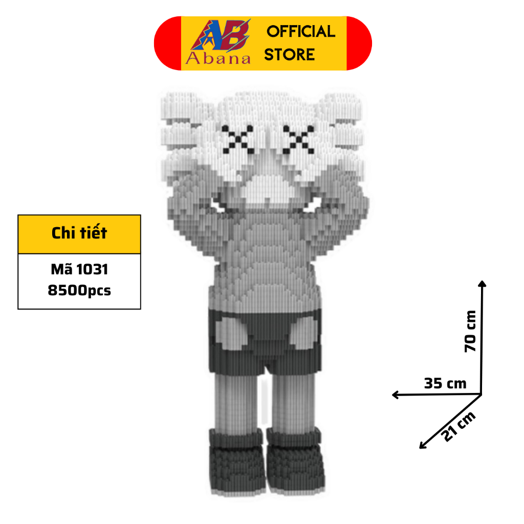 Đồ Chơi LEGO BEARBRICK Khổng Lồ, Mô Hình Lắp Ghép Gấu Bearbrick Thượng Lưu Abana, Giúp Sáng Tạo, Giải Trí, Decor Đẹp