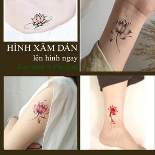 [Đọc kỹ mô tả] Hình dán tạm thời BST bông sen, hoa sen, bồ công anh lên hình ngay, tatoo không chống nước, size <10x6cm