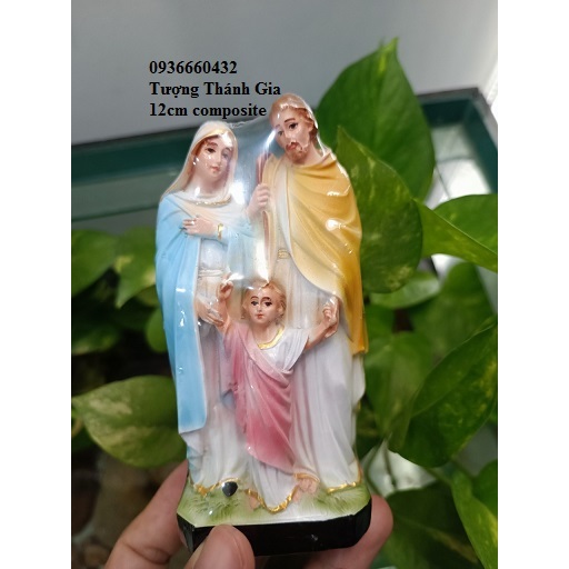 Tượng Thánh Gia Thất cao 12cm mini chất liệu composite quà tặng công giáo