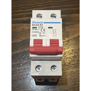 Aptomat cb dc 32a, 63a, 100a humani 1000v bộ ngắt điện dc 1000v