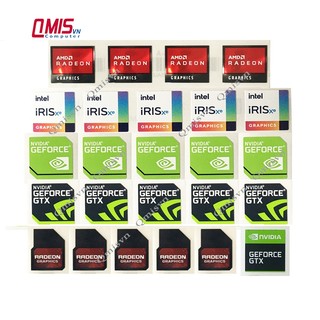 1 CÁI TEM LOGO AMD Radeon Graphics Nvidia Geforce, tem dán logo card đồ họa RTX GTX iRISxe AMD RYZEN RADEON - STICKER