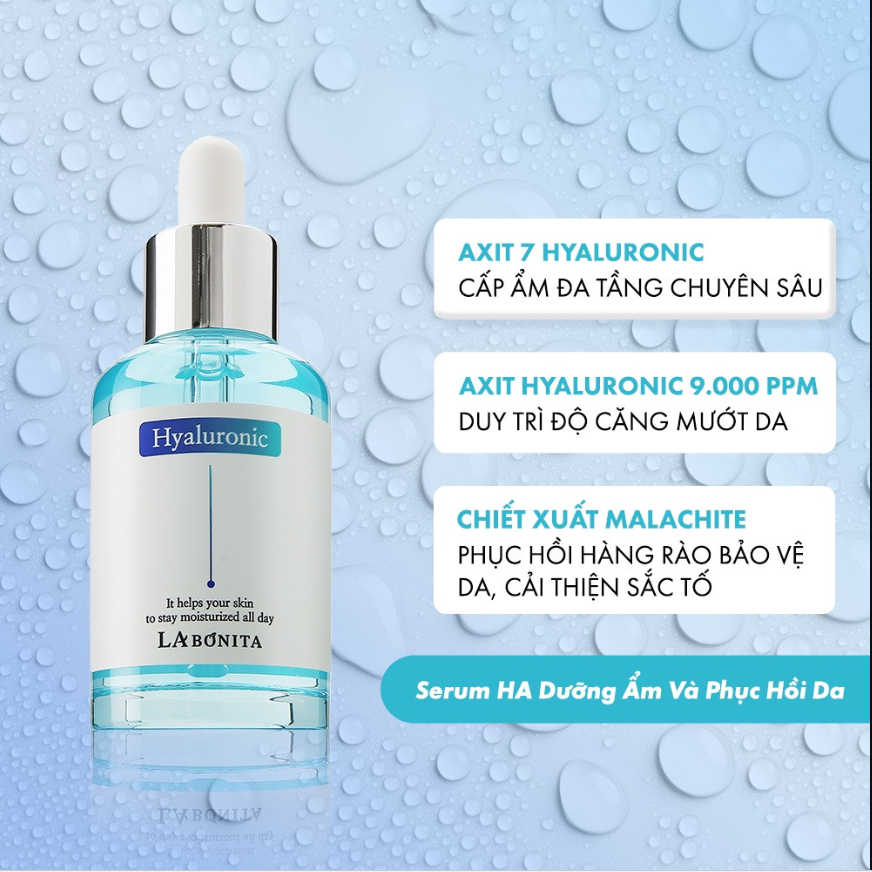 Serum LABONITA vital hyaluronic acid HA tinh chất dưỡng ẩm, tăng độ đàn hồi da toàn diện 50ML