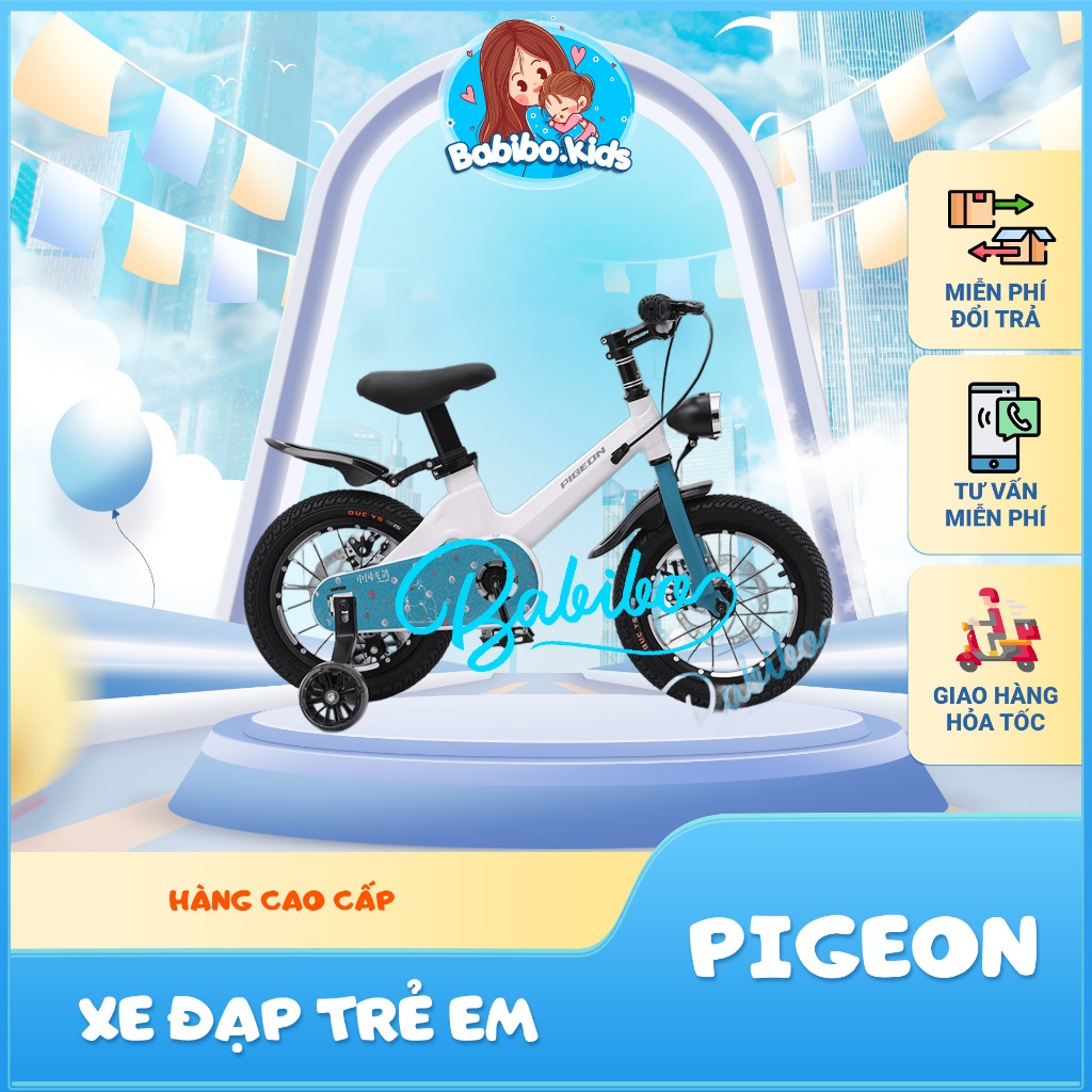 Xe đạp trẻ em khung nhôm phanh đĩa, xe đạp cho bé BABIBOKIDS từ 4 đến 10 tuổi (HÀNG CAO CẤP)