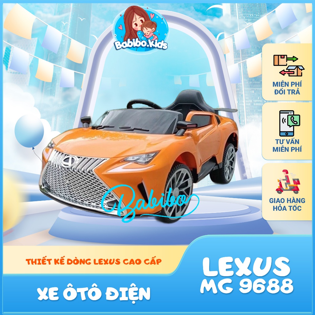 Xe ô tô điện trẻ em, xe điện cho bé mẫu siêu sang LEXUS MG9688 có kết nối bluetooth- Babibokids