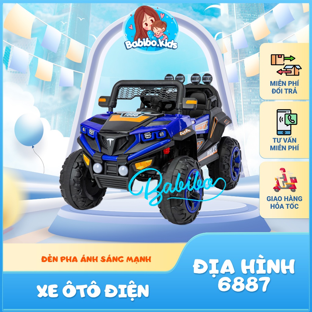Xe điện trẻ em, xe ô tô địa hình có điều khiển từ xa cho bé- Babibokids