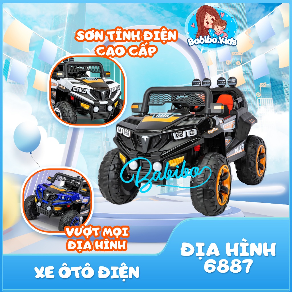 Xe điện trẻ em, xe ô tô địa hình có điều khiển từ xa cho bé- Babibokids