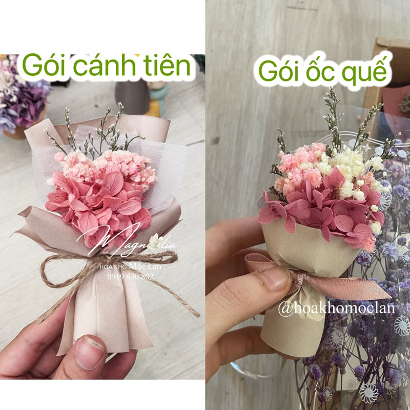 Bó hoa khô mini handmade cao cấp ❤️FREESHIP❤️ đính thiệp giáng sinh, bỏ hộp quà, đồ treo cây thông