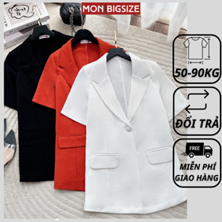 Áo bigsize nữ kiểu vest tay ngắn nút bọc chất tuyết mưa đi chơi sang chảnh MON big size 50 - 90kg