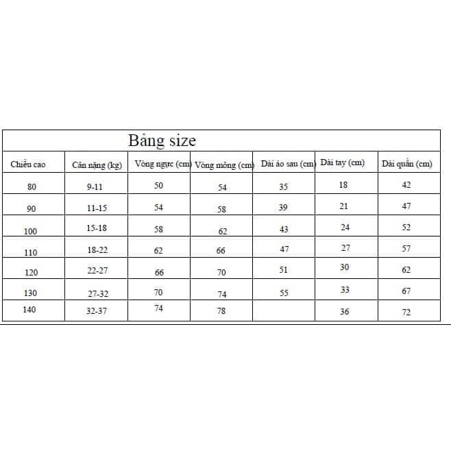 Áo cách tân dành cho bé gái từ 7-35kg