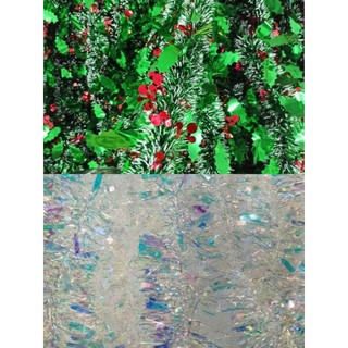 [1m8] Dây lá nho trang trí noel - Dây kim tuyến trang trí noel. Dây kim tuyến xà cừ. Dây thường xuân trang trí noel