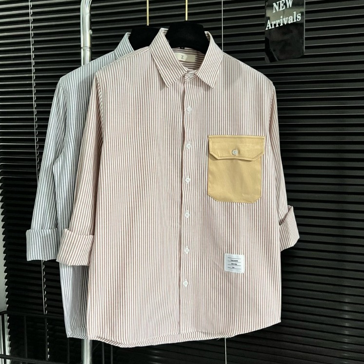 Áo sơ mi nam chất liệu cotton đẹp họa tiết karo màu be trắng dài tay kiểu dáng hàn quốc mới HAVADO7 mới