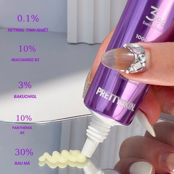 Kem Dưỡng Retinal Pretty Skin Bakuchiol Bight Cream 30ml tinh khiết phục hồi da toàn diện