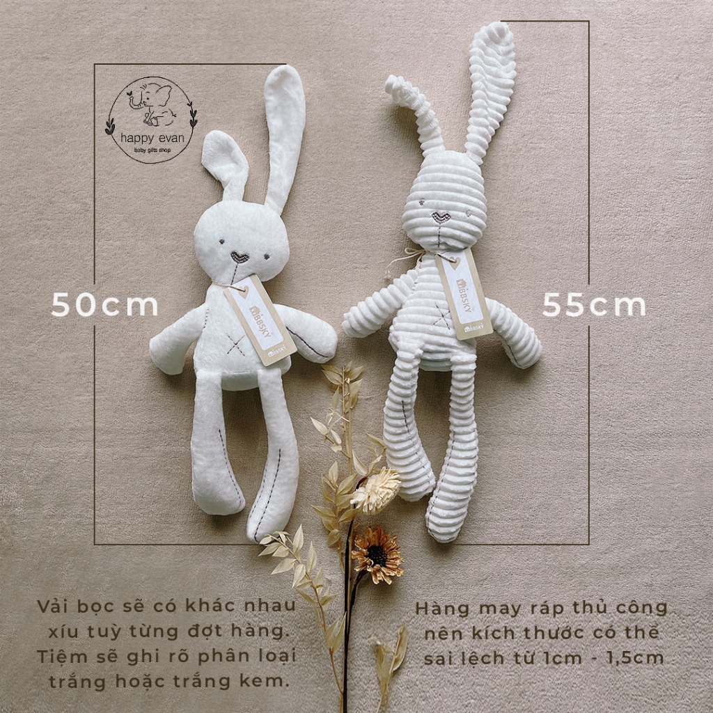 🅷.🄴🅅🄰🄽 Thỏ gấu bông nhồi bông, chính hãng BBSKY, thỏ tai dài, thỏ bông, dou dou an toàn, thú bông lông mềm mại cho bé